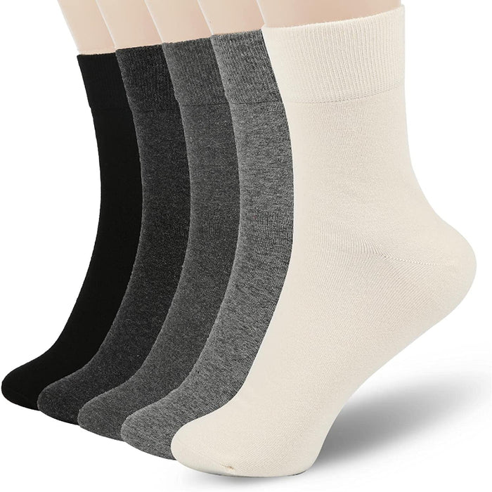 Women Thin Cotton Socks, Soft Cotton Bootie Socks Women Above Ankle Crew Socks 5 Pairs