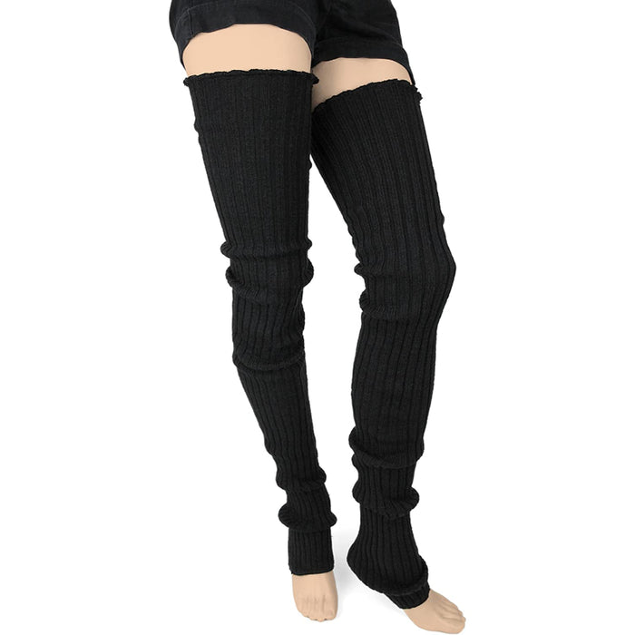 Women's Cable-Knit Leg Warmers, Warm & Long Footless Thigh-Highs
