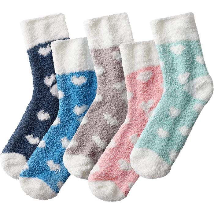 Pack Of 5 Fluffy Socks Women, Cozy Socks for Women Slipper Socks, Thick Women Super Warm Fluffy Socks for Women Winter Socks