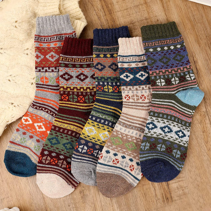5 Pack Wool Women's - Winter Warm Socks for Women Thick Soft Cozy Knit Boots