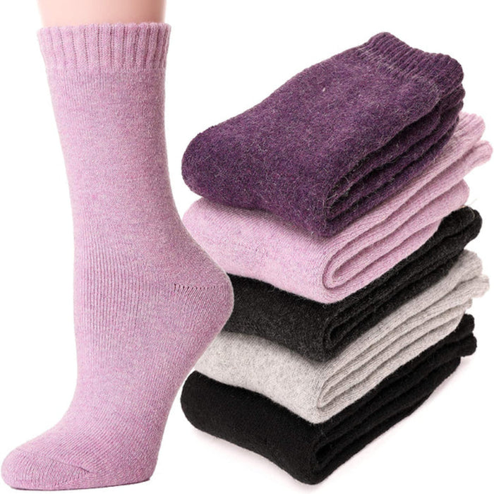 Women's 5 Pairs Hiking Thermal Wool Socks