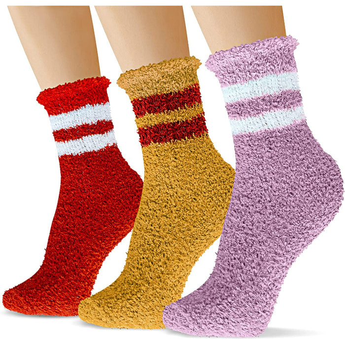 Pack Of 3 Socks for Women, Warm Soft Fluffy Socks Thick Cozy Plush Sock Winter Christmas Socks for Women