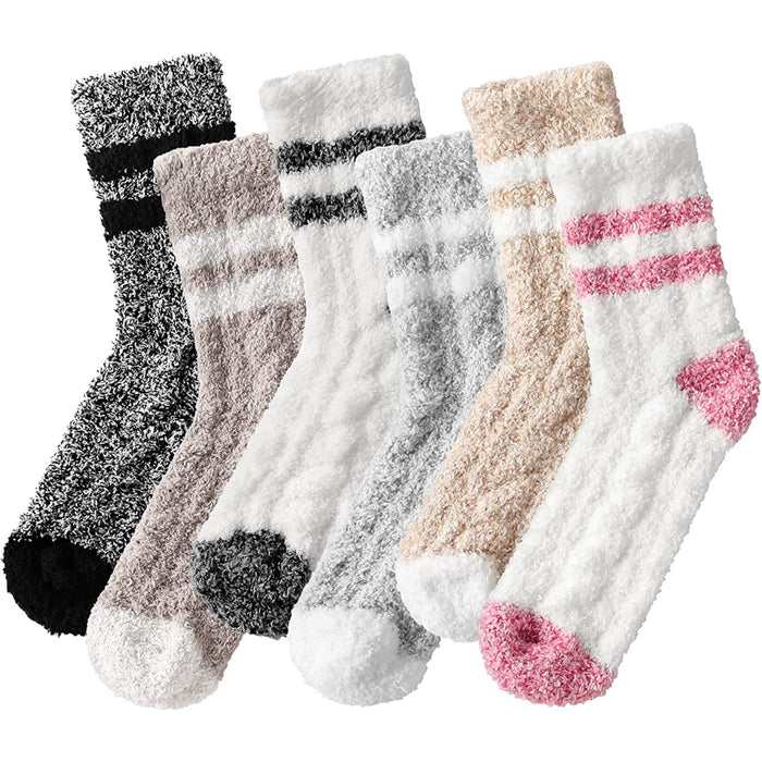 Pack Of 6 Fluffy Socks Women, Cozy Socks for Women Slipper Socks, Thick Women Super Warm Fluffy Socks for Women Winter Socks