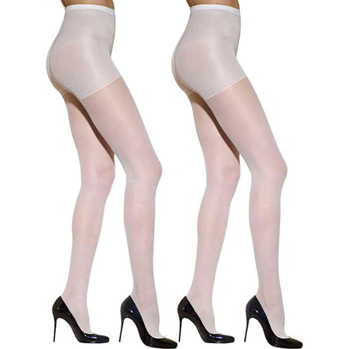 2 pairs of Women's Control Top Pantyhose with Run Resistant