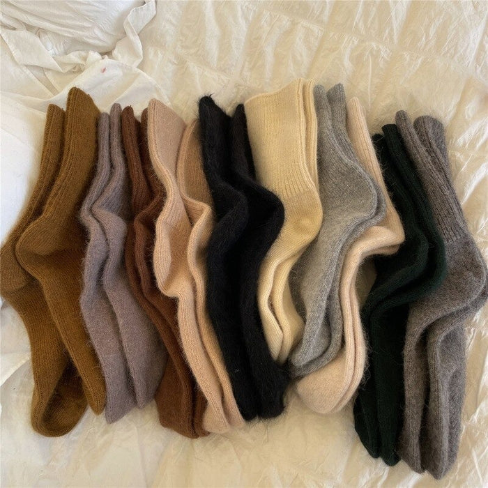Women's Solid Cashmere Wool Socks
