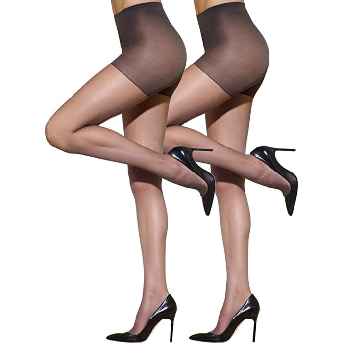 2 pairs of Women's Ultra Sheer Control Top Pantyhose